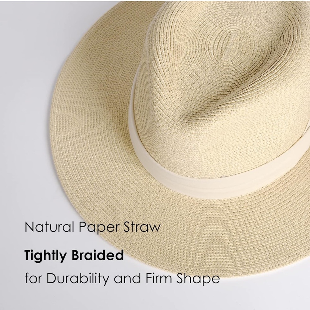 Elegant Cream Fedora Hat - Picture 4 of 6